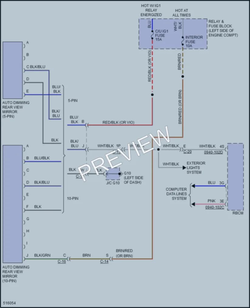 2017 Mazda CX9 Power Mirrors wiring diagram preview
