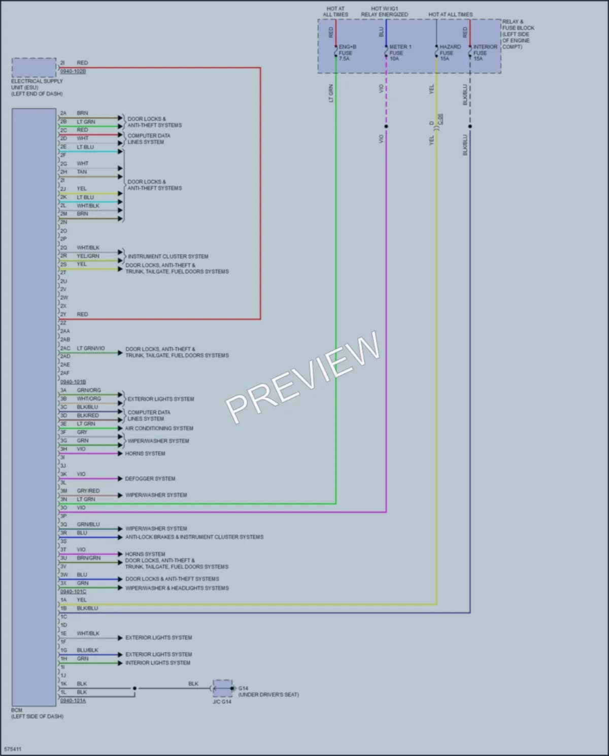 2017 Mazda MX5Miata Body Control Modules wiring diagram preview