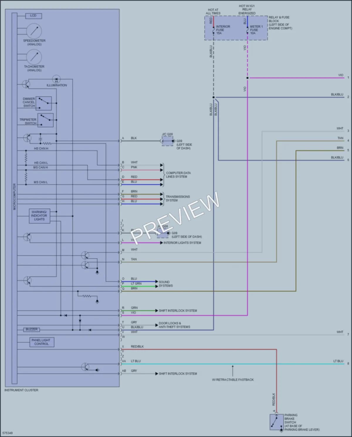 2017 Mazda MX5MiataRF Instrument Cluster wiring diagram preview