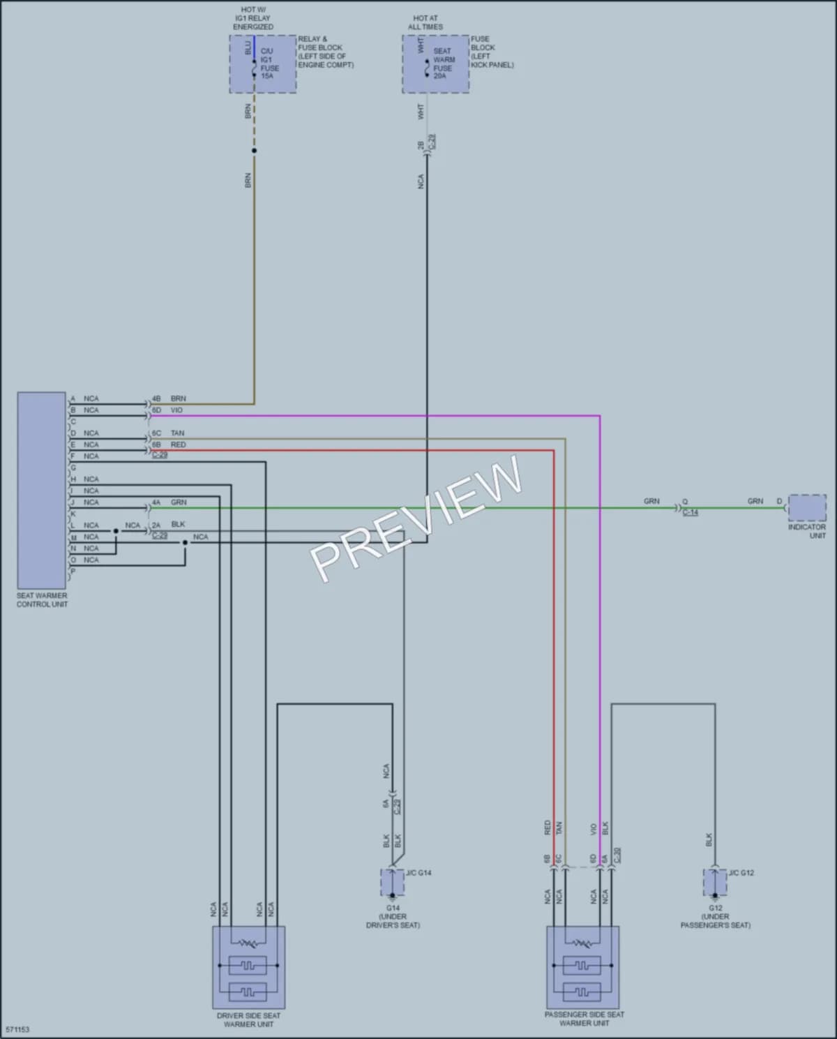 2017 Mazda MX5MiataRF Power Seats wiring diagram preview