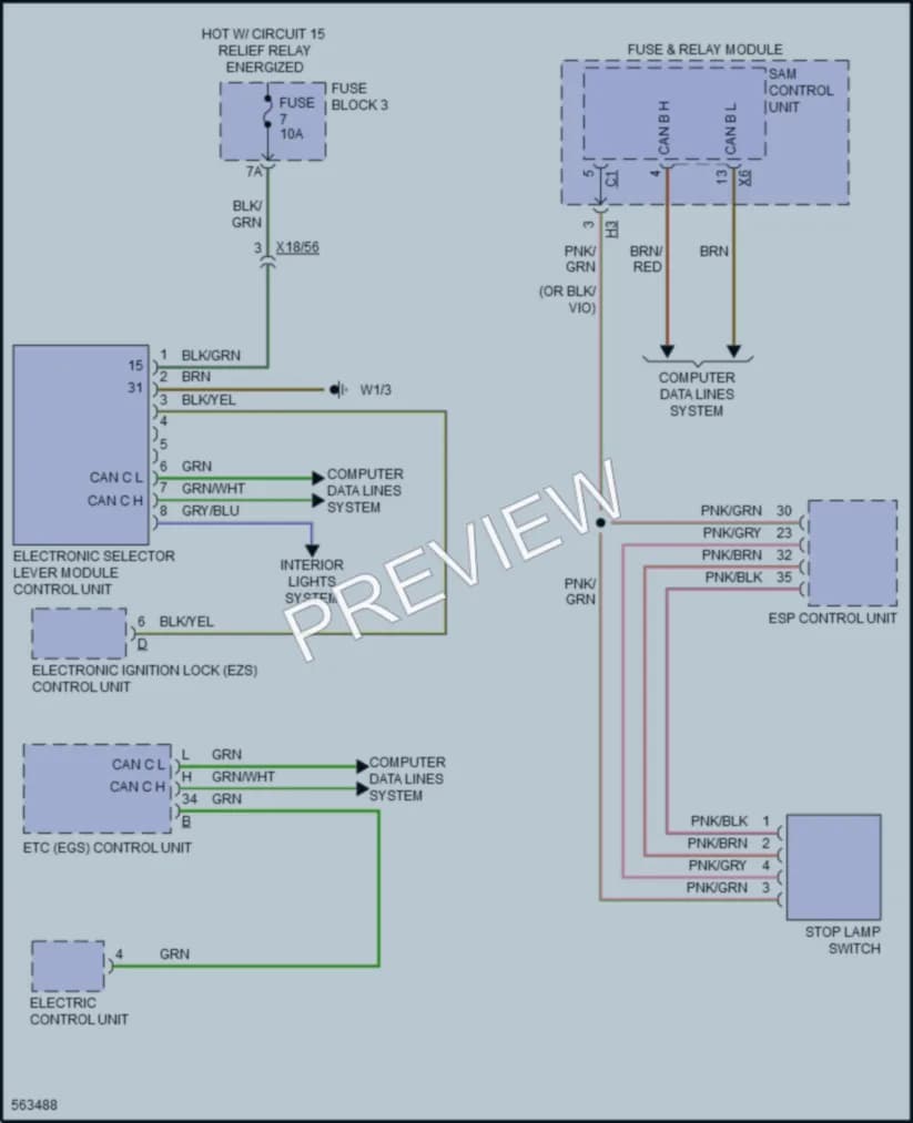 2017 MercedesBenz 2500Sprinter Shift Interlock wiring diagram preview