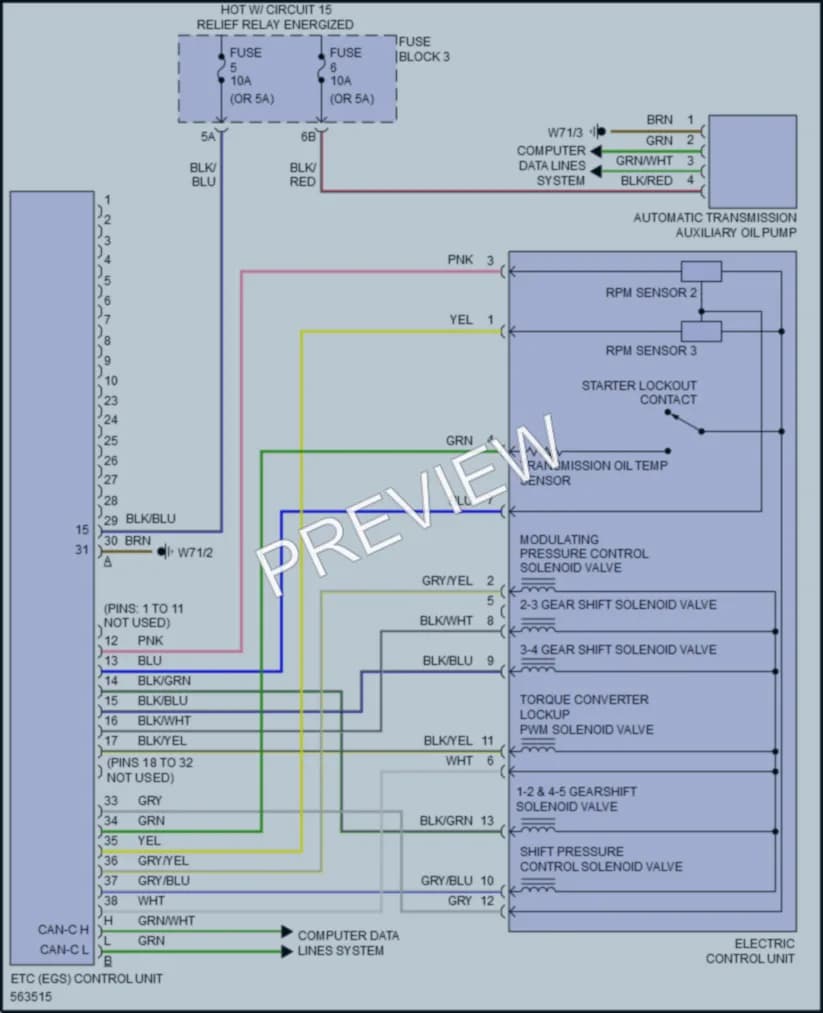 2017 MercedesBenz 2500Sprinter Transmission wiring diagram preview