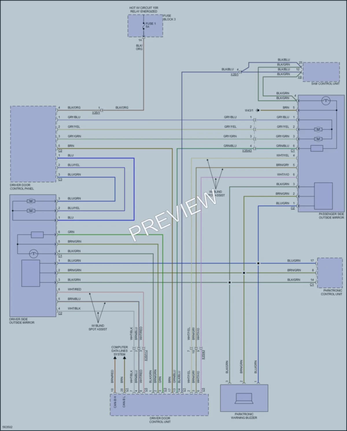 2017 MercedesBenz 3500Sprinter Power Mirrors wiring diagram preview
