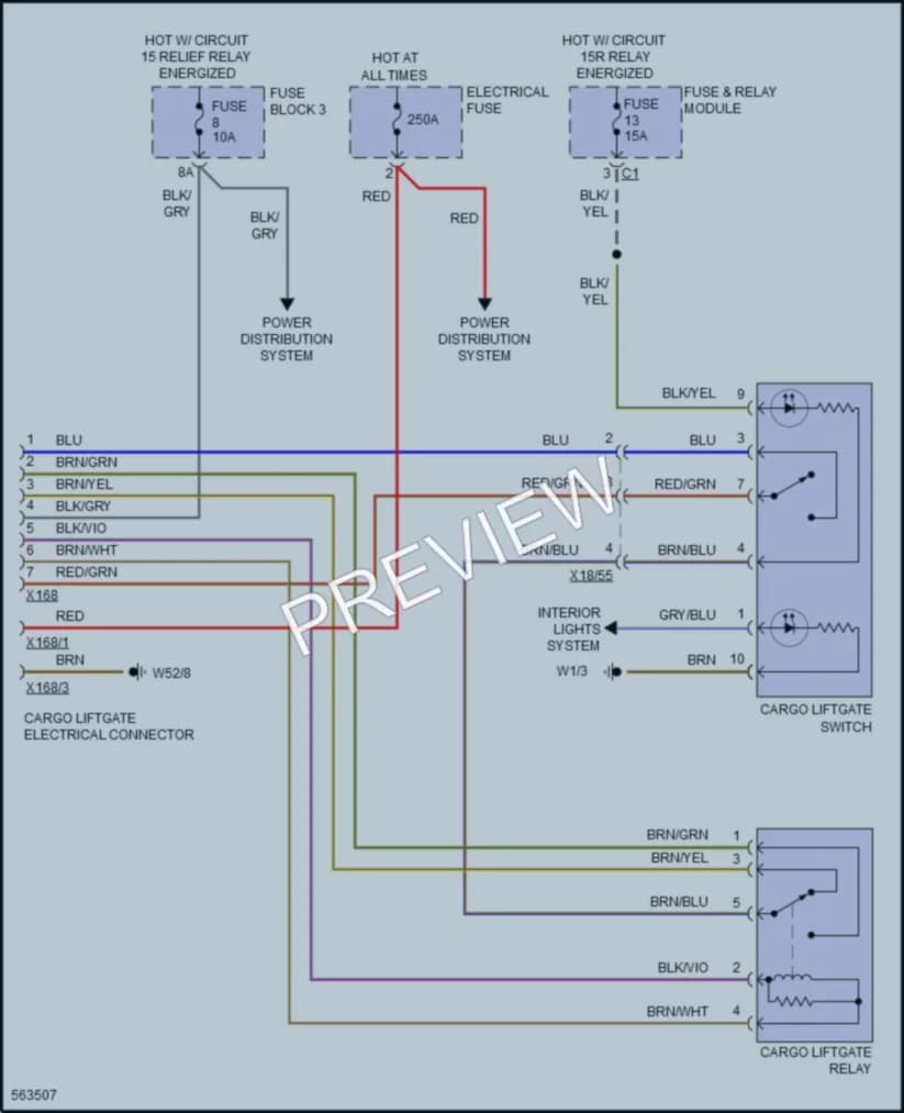 2017 MercedesBenz 3500Sprinter Trunk Tailgate Fuel Door wiring diagram preview