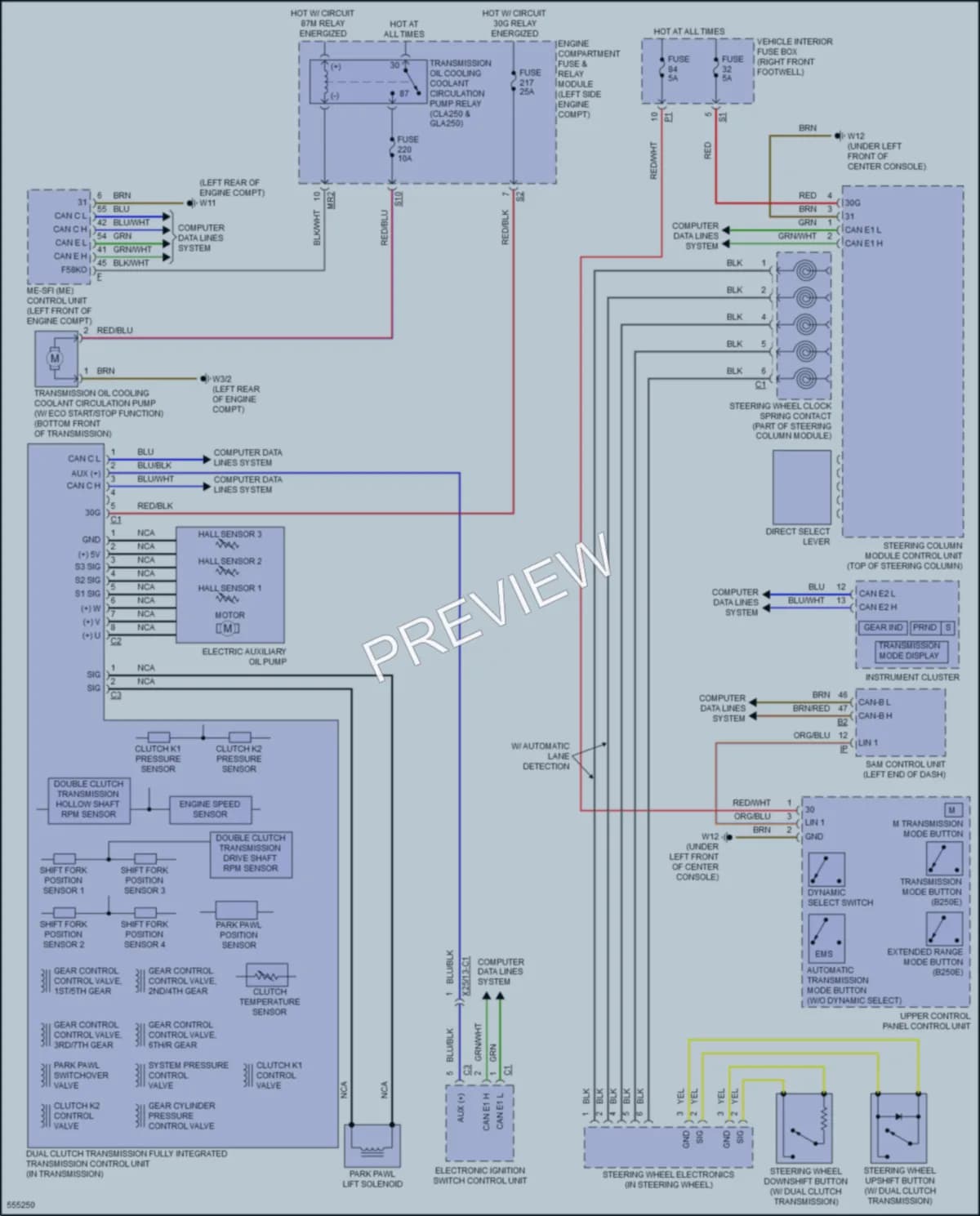 2017 MercedesBenz B250e Transmission wiring diagram preview