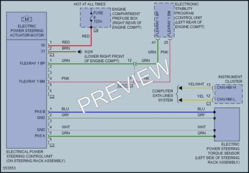 2017 MercedesBenz C300 Electronic Power Steering wiring diagram preview