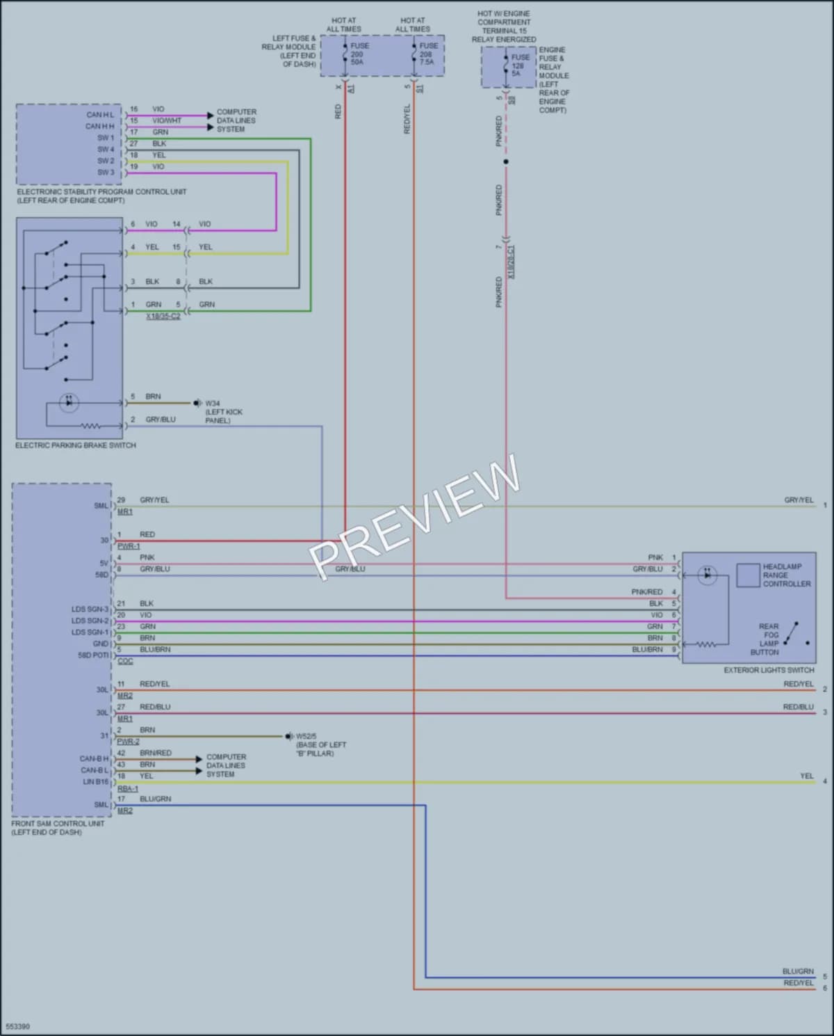 2017 MercedesBenz C300 Headlights wiring diagram preview