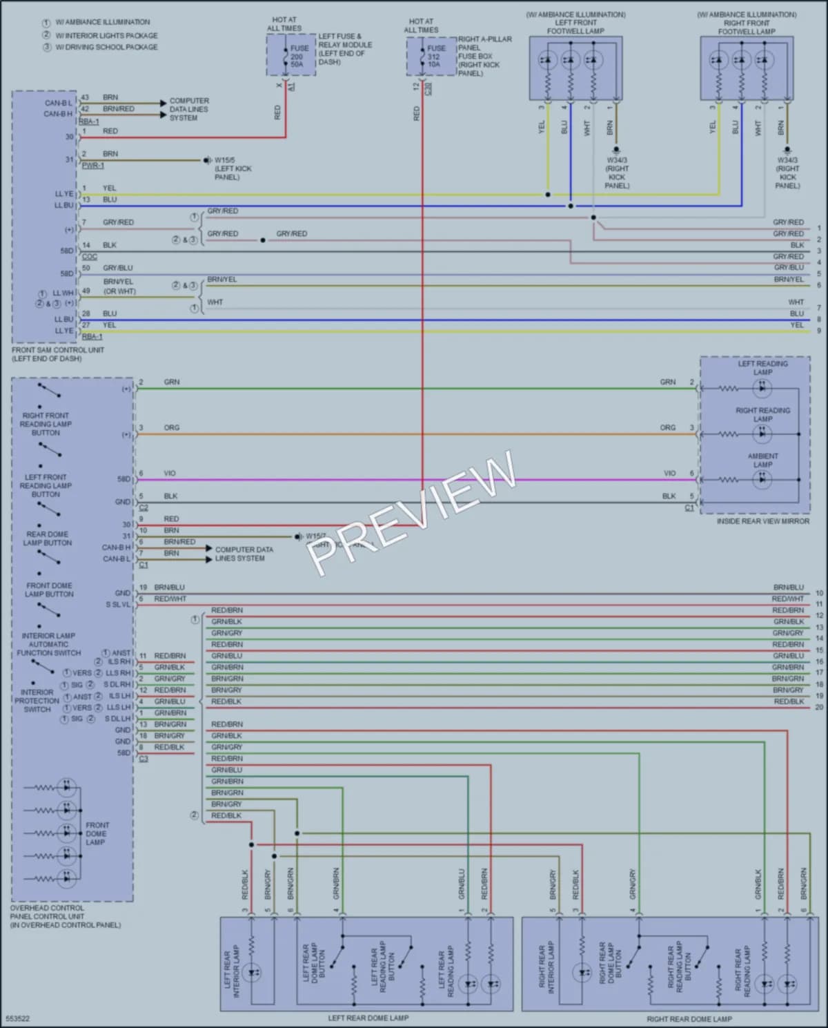 2017 MercedesBenz C300 Interior Lights wiring diagram preview