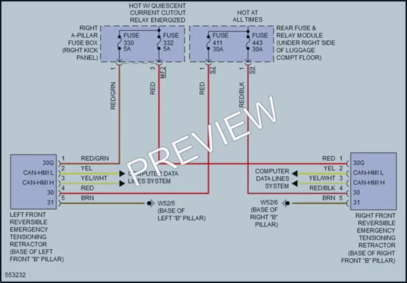 2017 MercedesBenz C300 Supplemental Restraints wiring diagram preview