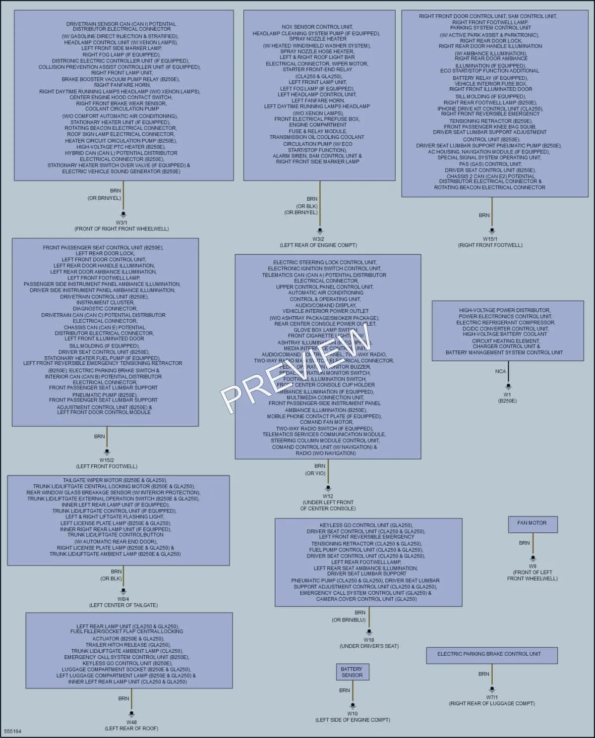 2017 MercedesBenz CLA250 Ground Distribution wiring diagram preview