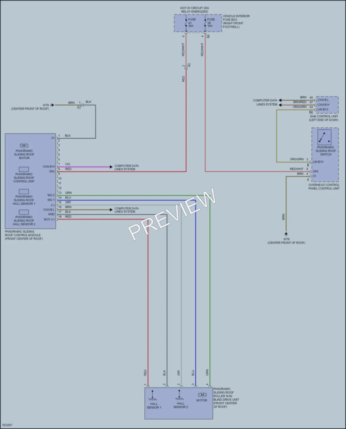 2017 MercedesBenz CLA250 Power Top Sunroof wiring diagram preview