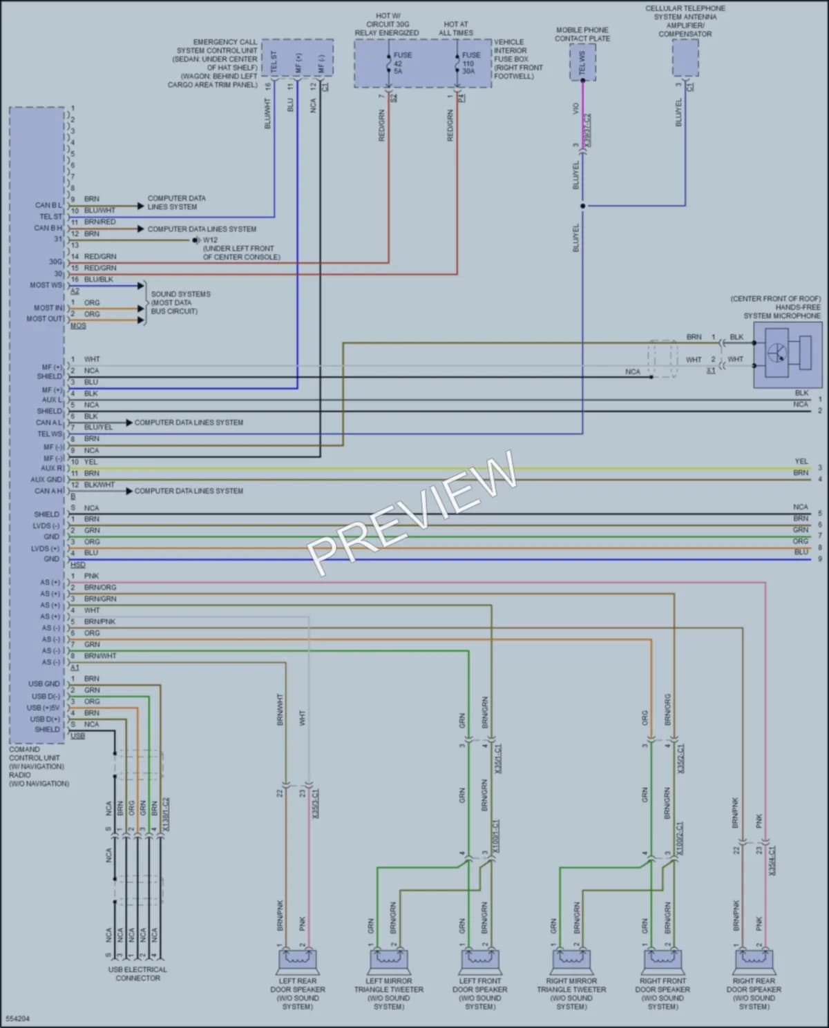 2017 MercedesBenz CLA250 Radio wiring diagram preview
