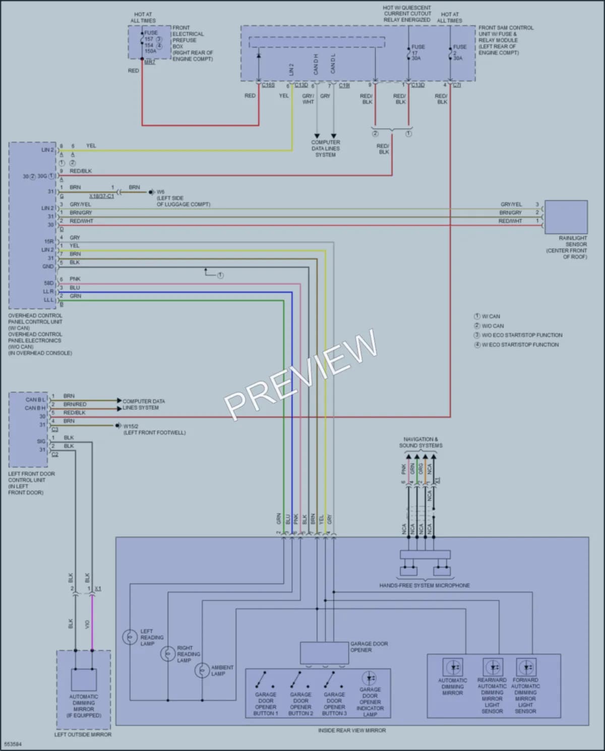 2017 MercedesBenz CLS400 Power Mirrors wiring diagram preview