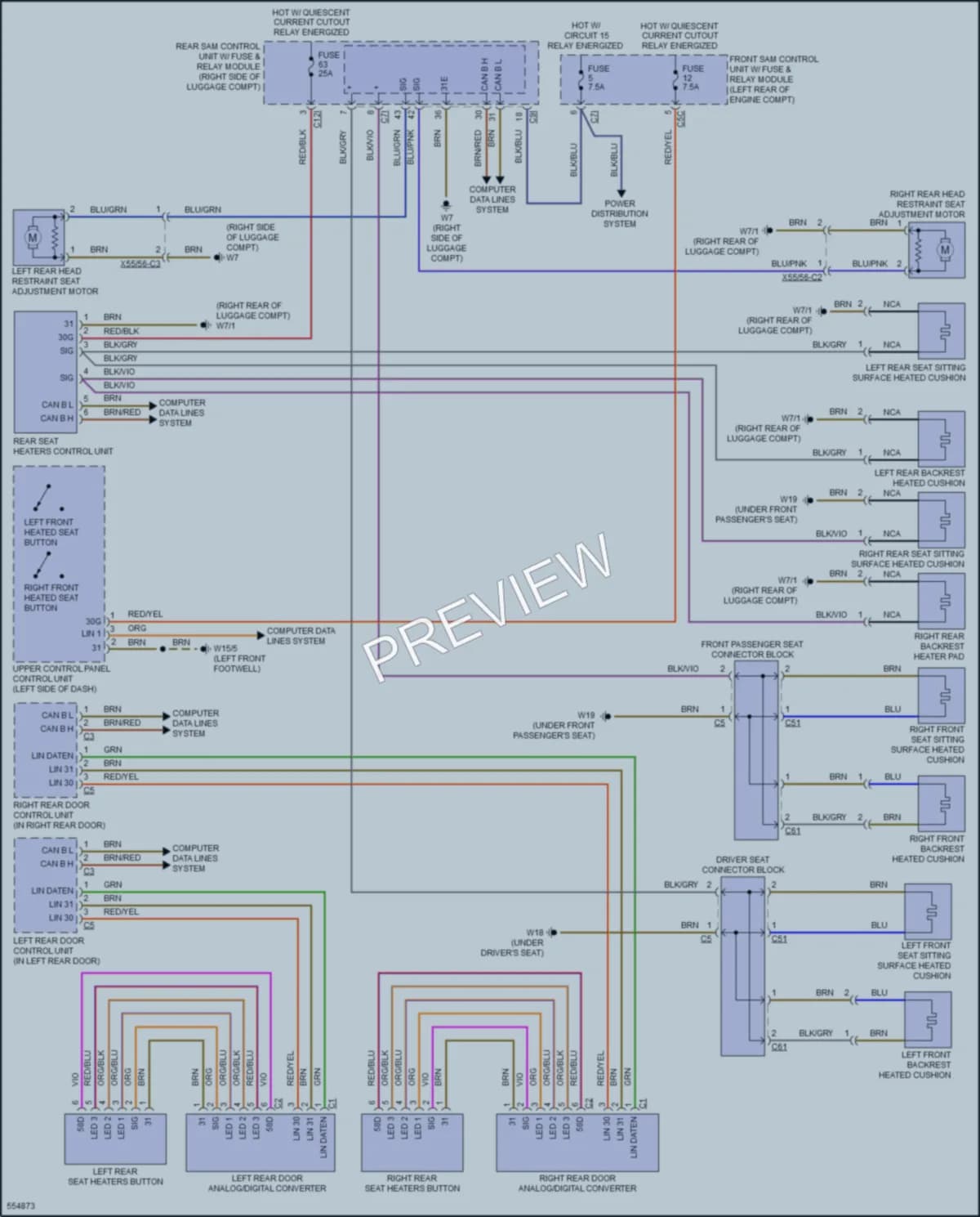 2017 MercedesBenz CLS400 Power Seats wiring diagram preview