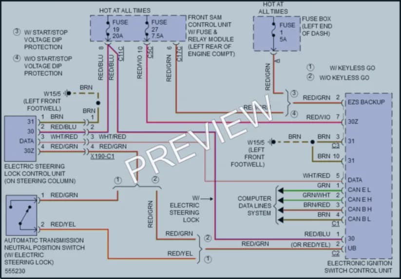 2017 MercedesBenz CLS400 Shift Interlock wiring diagram preview