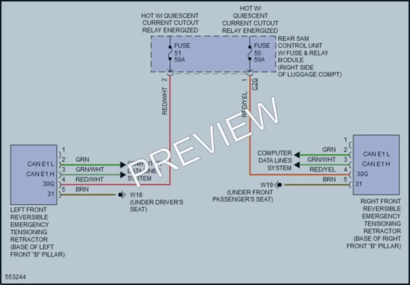 2017 MercedesBenz CLS400 Supplemental Restraints wiring diagram preview