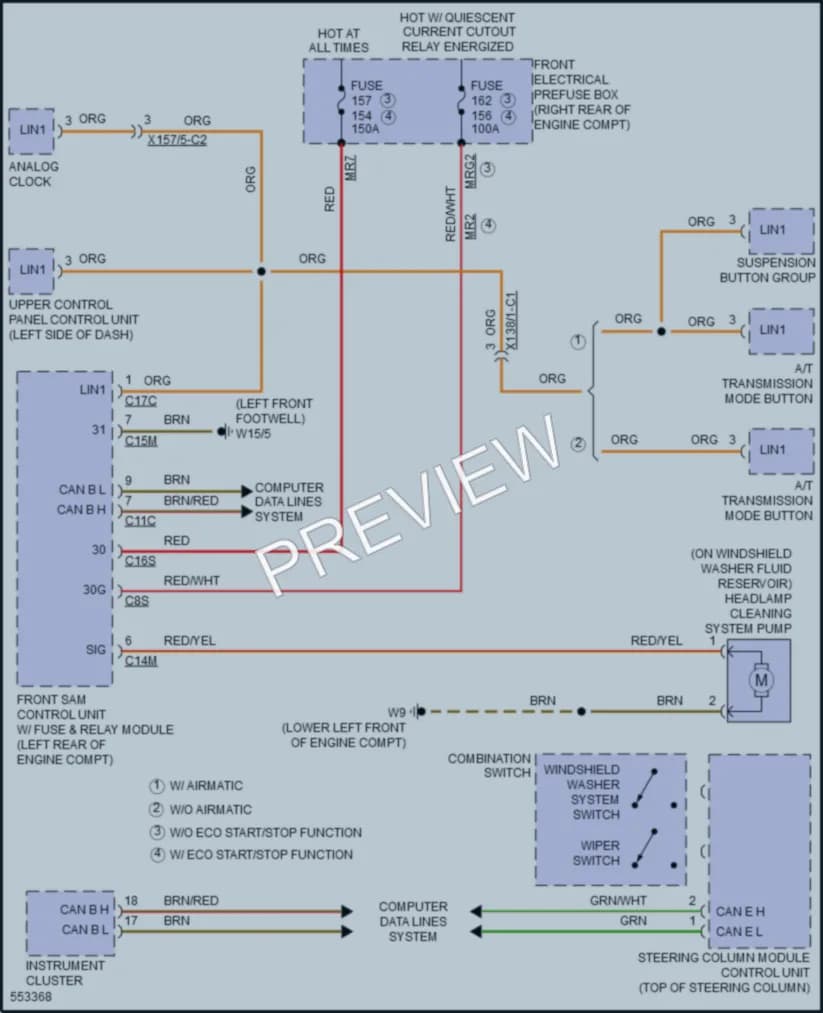 2017 MercedesBenz CLS400 Wiper Washer wiring diagram preview