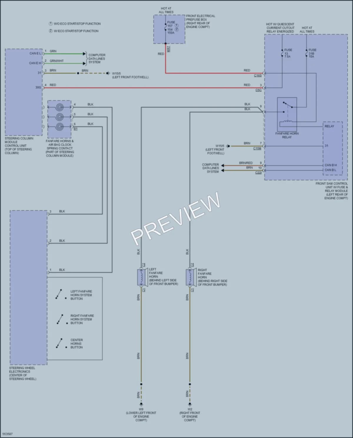2017 MercedesBenz CLS550 Horn wiring diagram preview