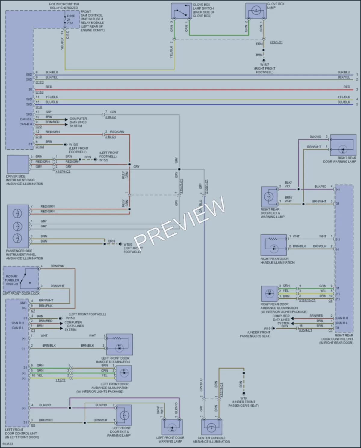 2017 MercedesBenz CLS550 Interior Lights wiring diagram preview