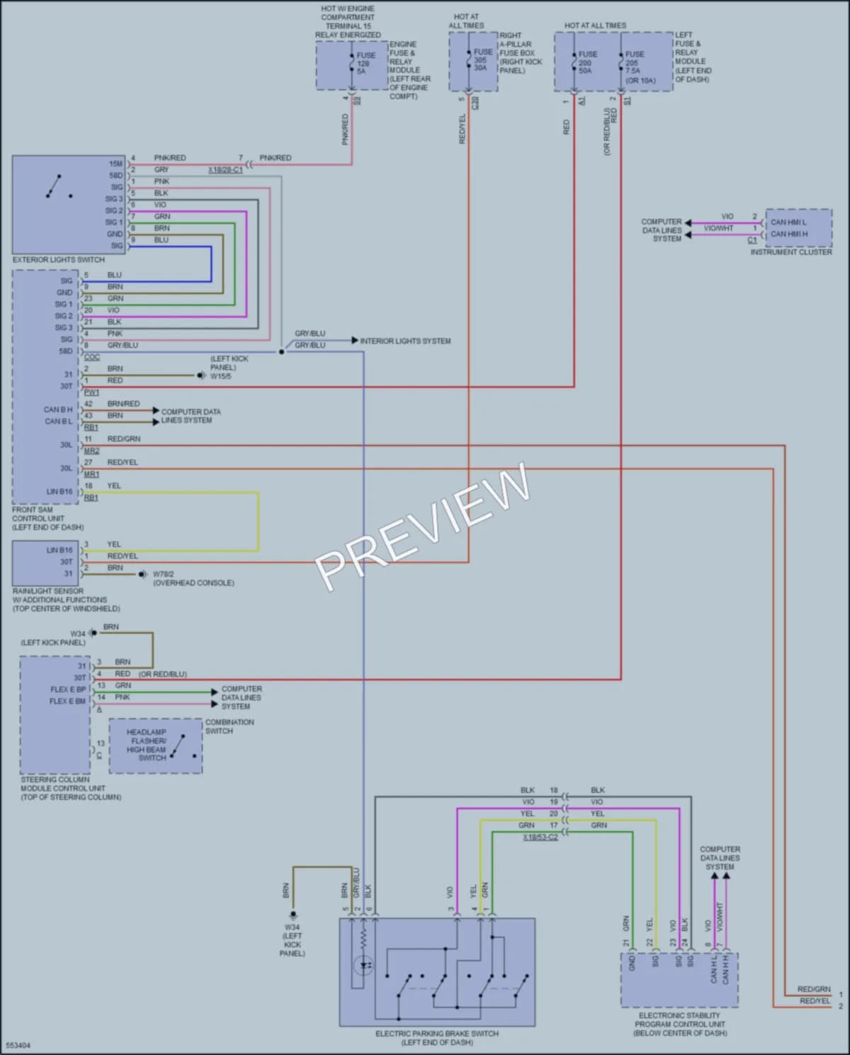 2017 MercedesBenz E300 Headlights wiring diagram preview