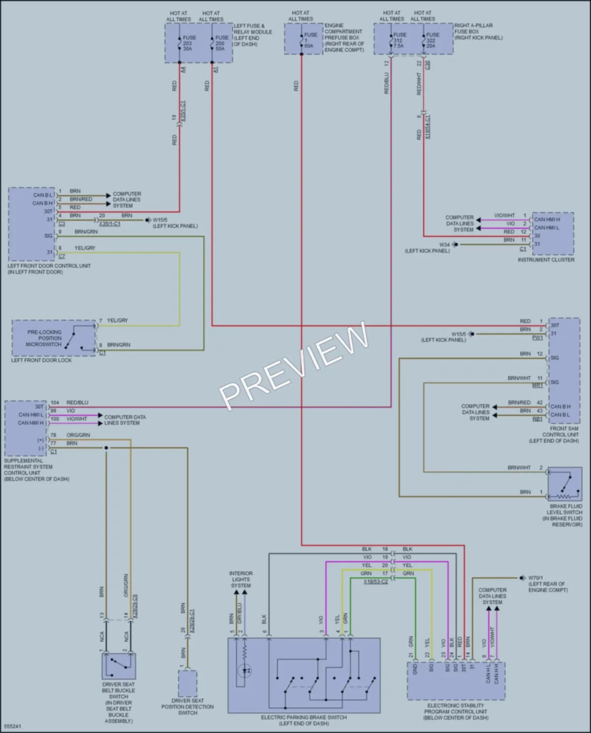 2017 MercedesBenz E300 Warning Systems wiring diagram preview