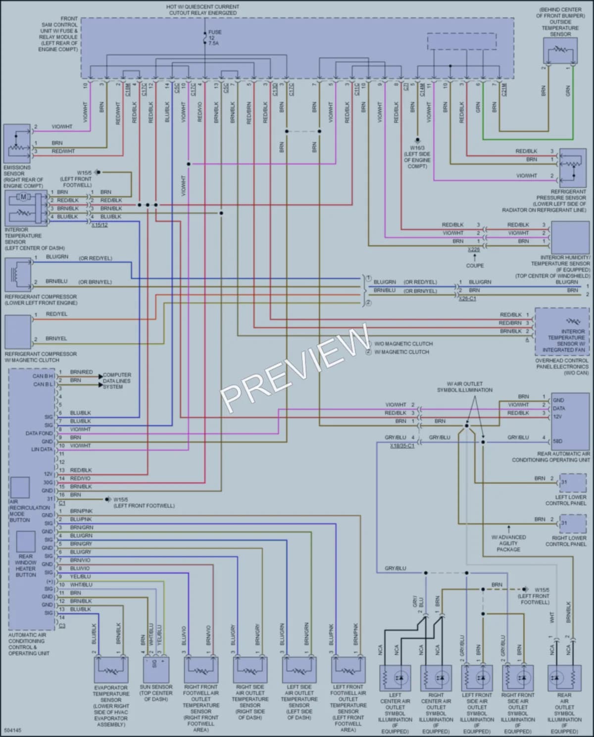 2017 MercedesBenz E400 Air Conditioning wiring diagram preview
