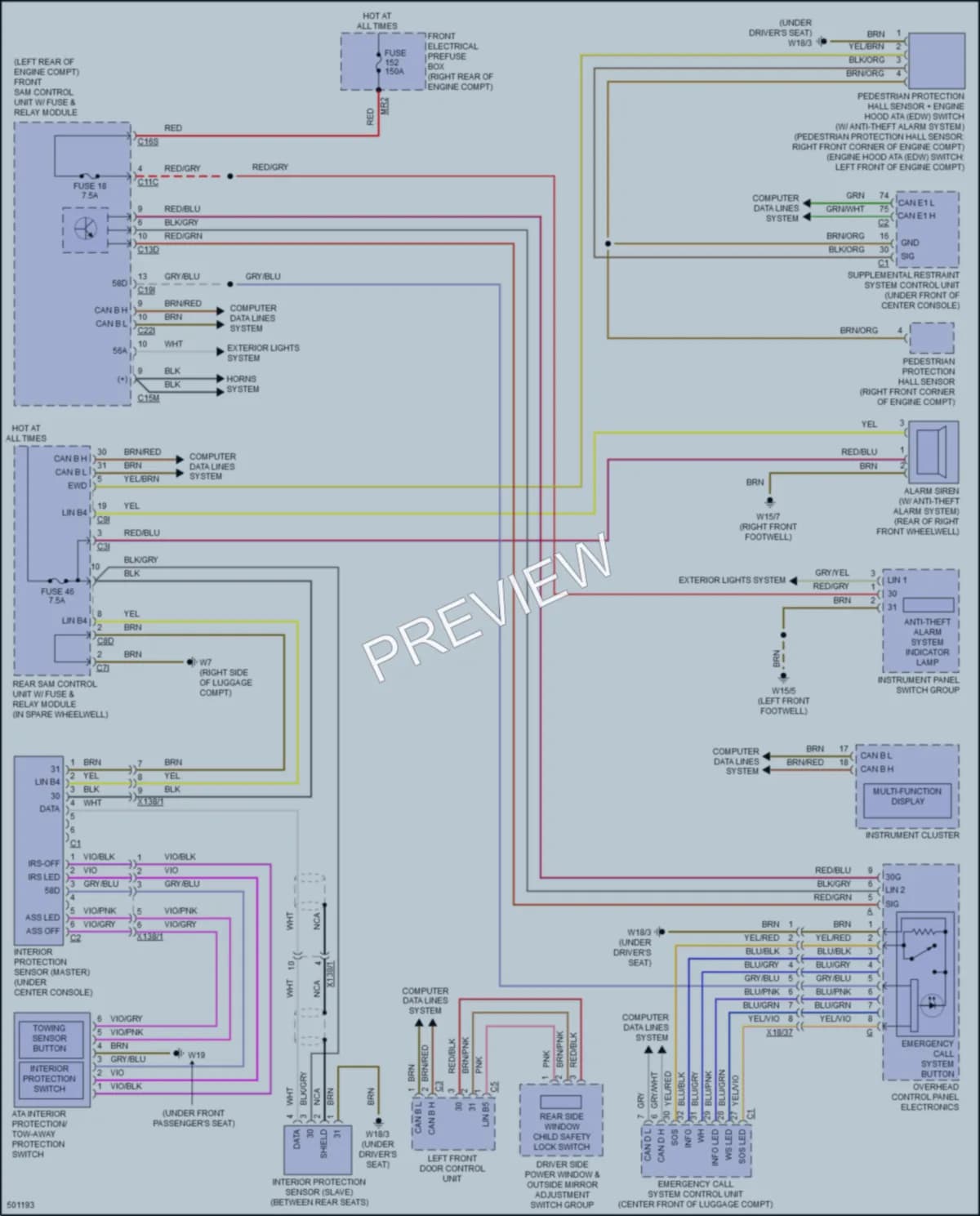 2017 MercedesBenz E400 Anti Theft wiring diagram preview