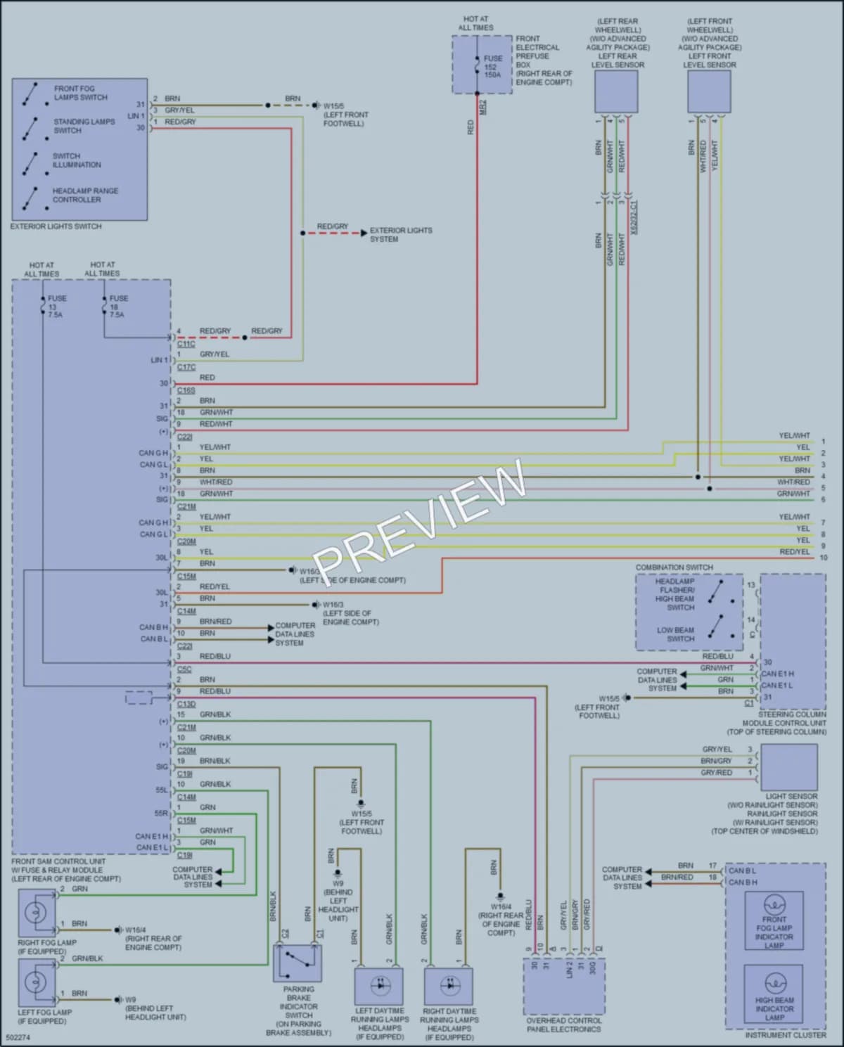 2017 MercedesBenz E400 Headlights wiring diagram preview