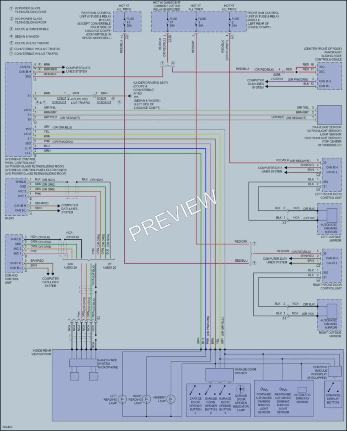 2017 MercedesBenz E400 Power Mirrors wiring diagram preview