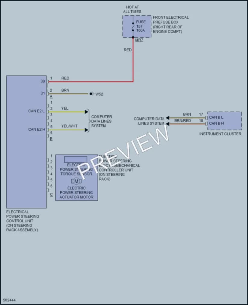 2017 MercedesBenz E550 Electronic Power Steering wiring diagram preview