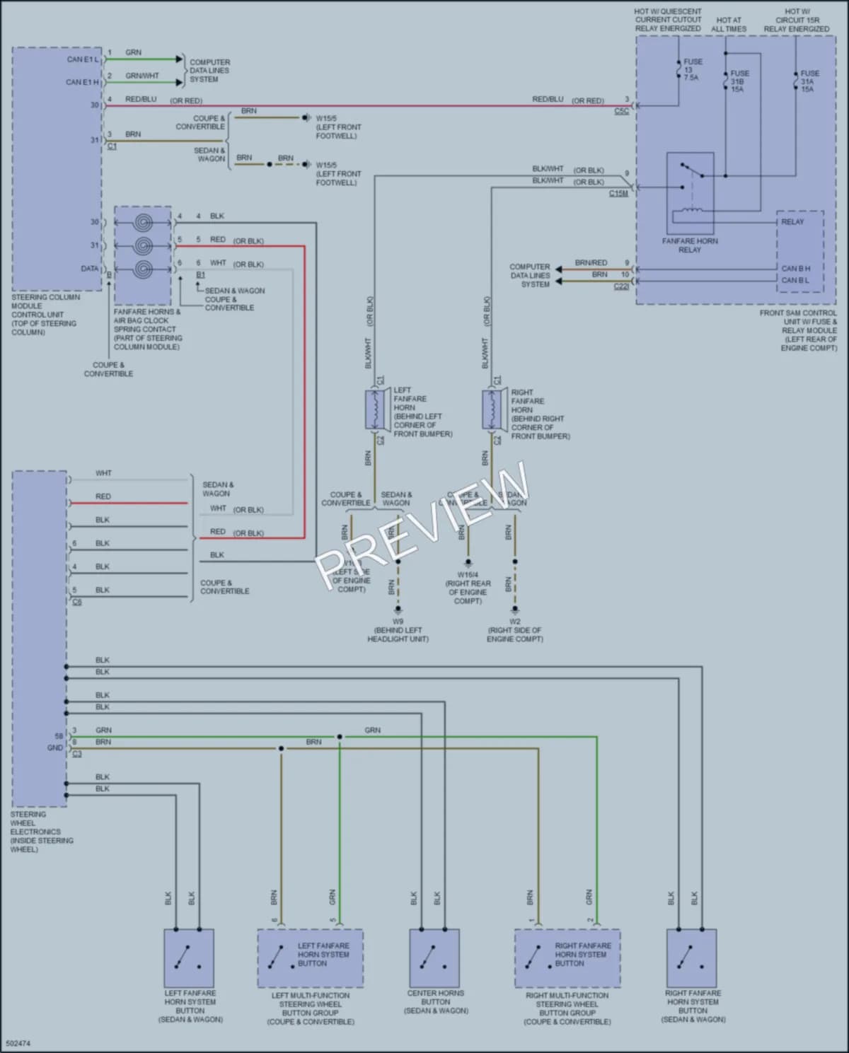 2017 MercedesBenz E550 Horn wiring diagram preview