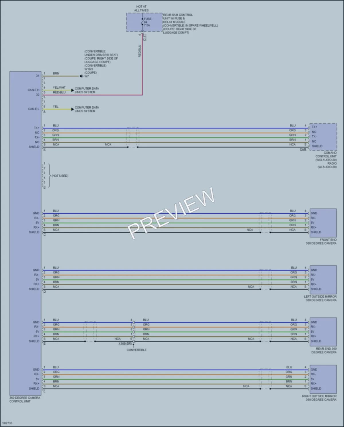 2017 MercedesBenz E550 Navigation wiring diagram preview