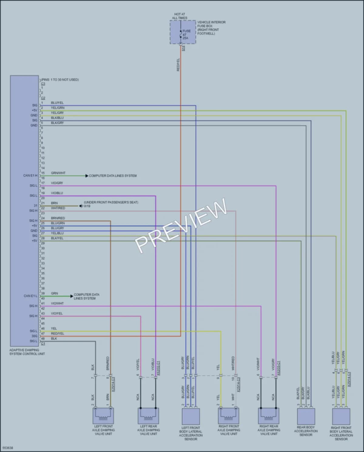 2017 MercedesBenz GLA250 Electronic Suspension wiring diagram preview