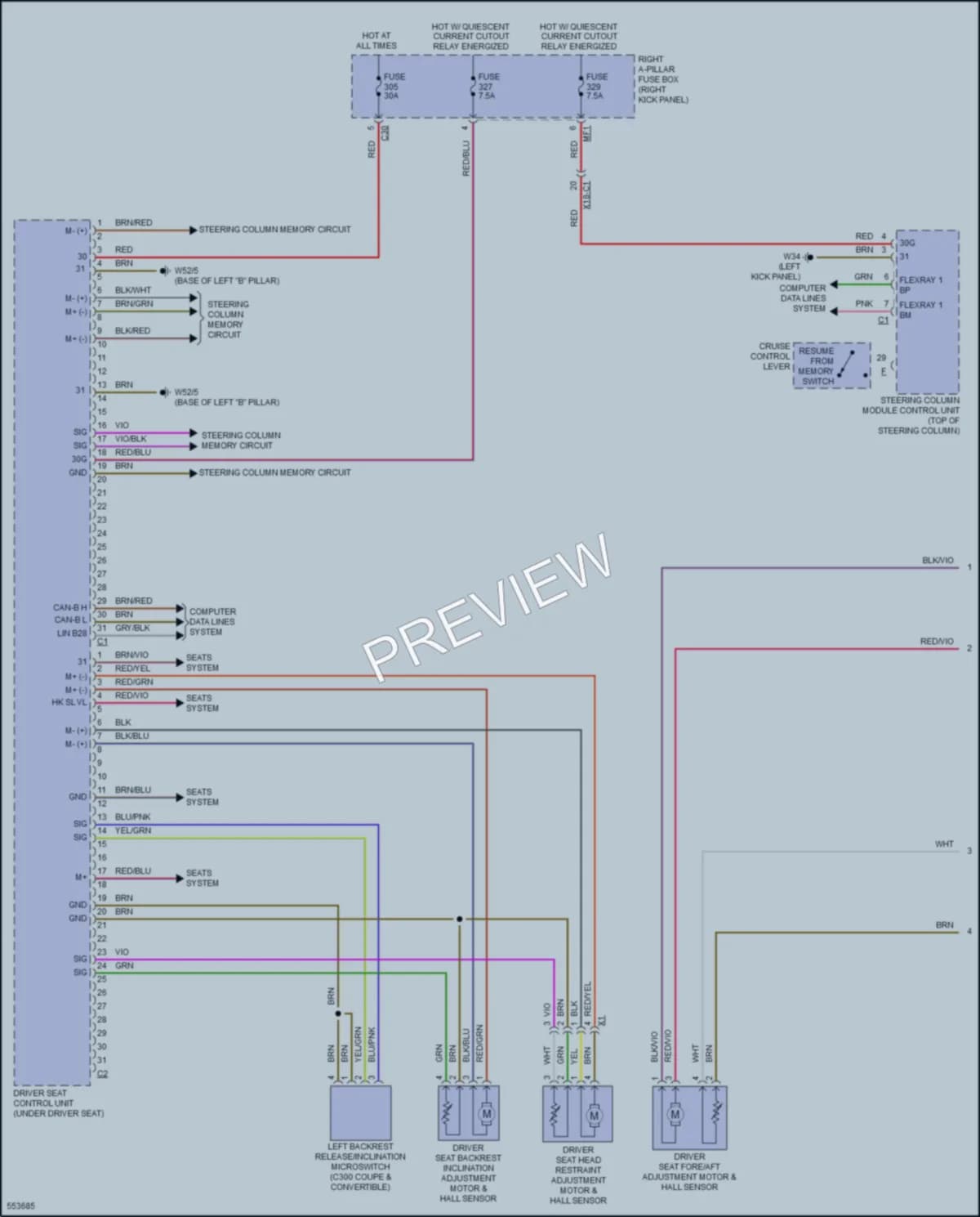 2017 MercedesBenz GLC300 Memory Systems wiring diagram preview