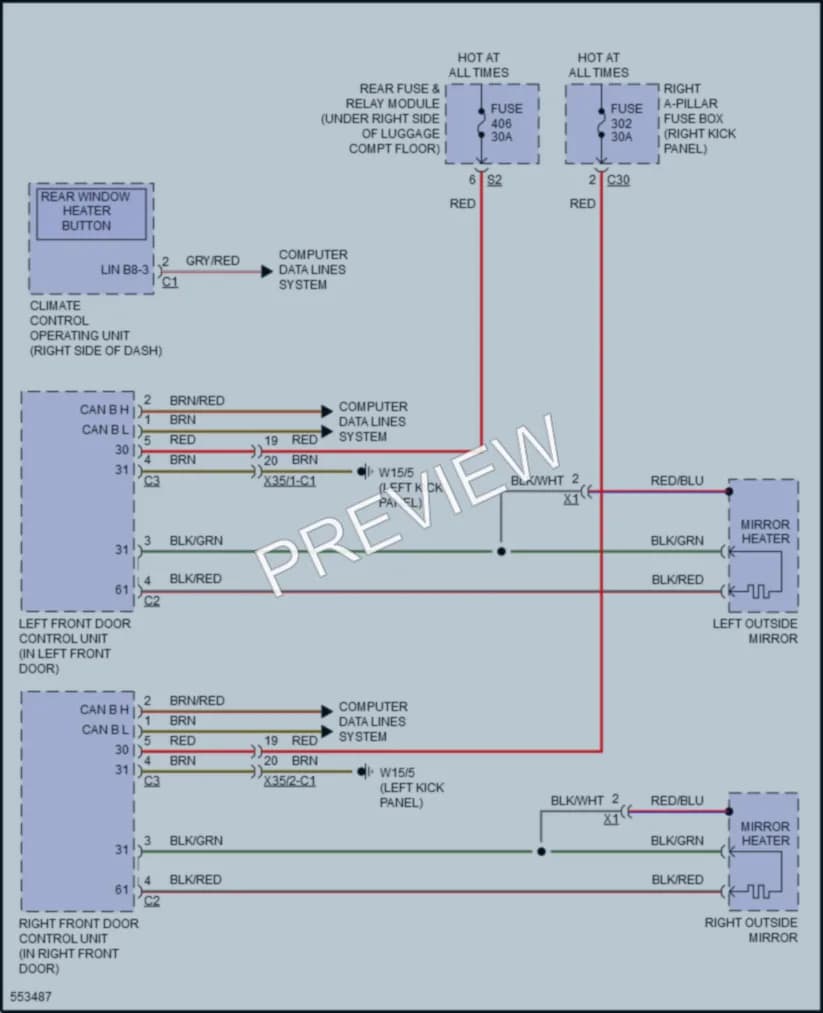 2017 MercedesBenz GLC300Coupe Defoggers wiring diagram preview