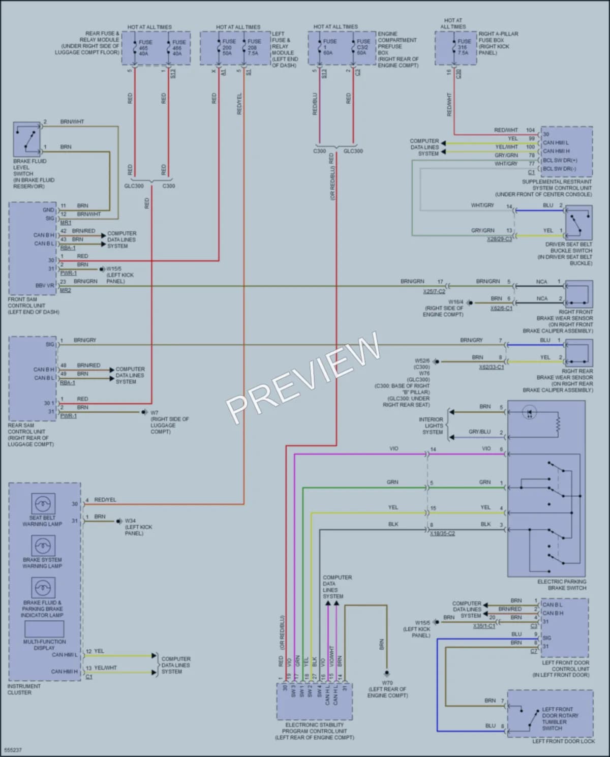 2017 MercedesBenz GLC300Coupe Warning Systems wiring diagram preview