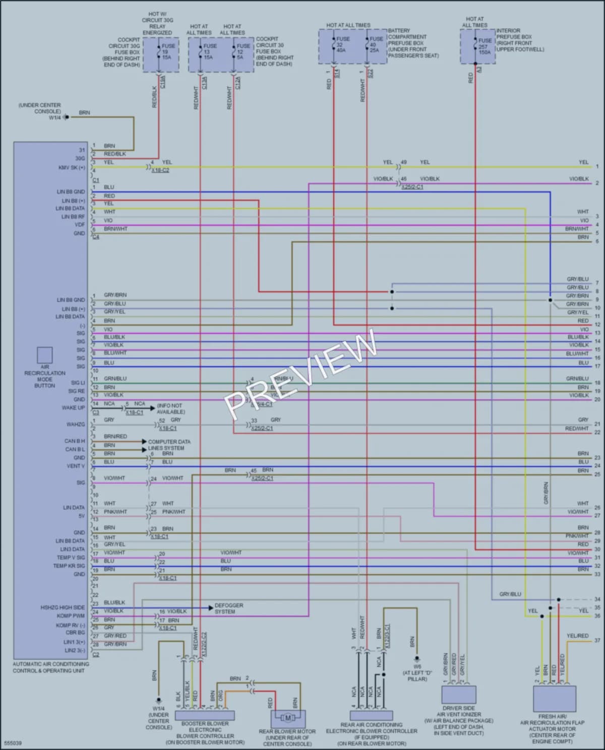 2017 MercedesBenz GLE350 Air Conditioning wiring diagram preview