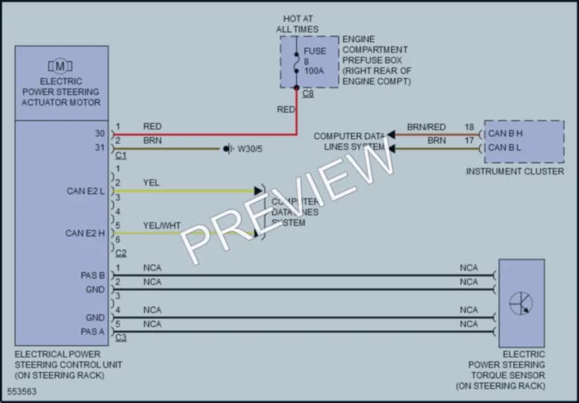 2017 MercedesBenz GLE350 Electronic Power Steering wiring diagram preview