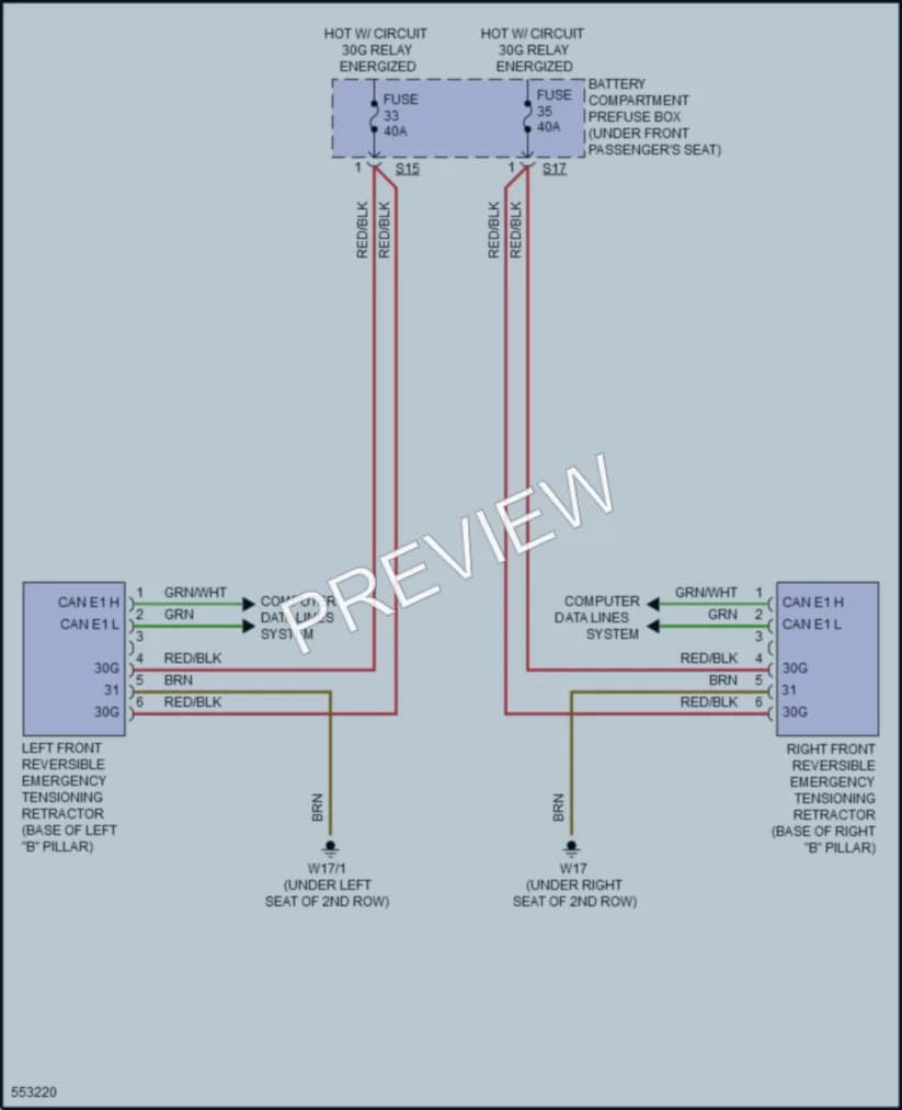 2017 MercedesBenz GLE350 Supplemental Restraints wiring diagram preview