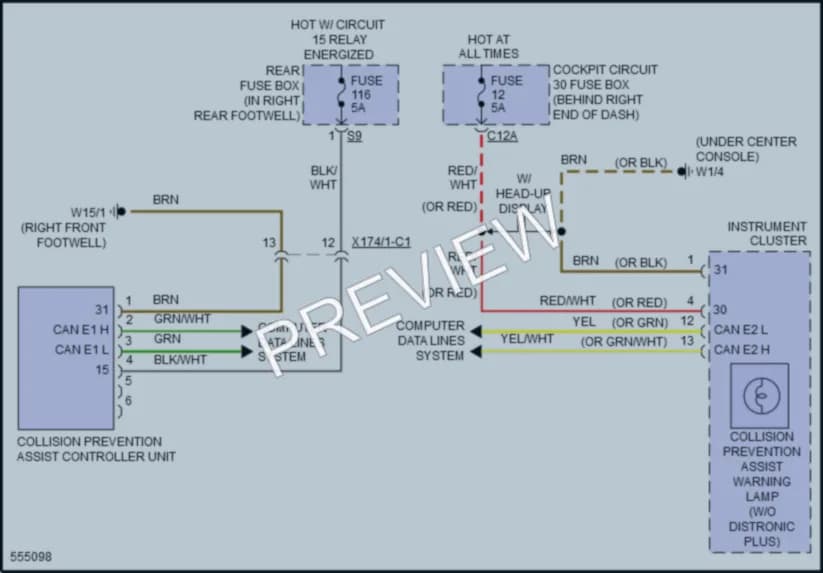 2017 MercedesBenz GLE400 Instrument Cluster wiring diagram preview