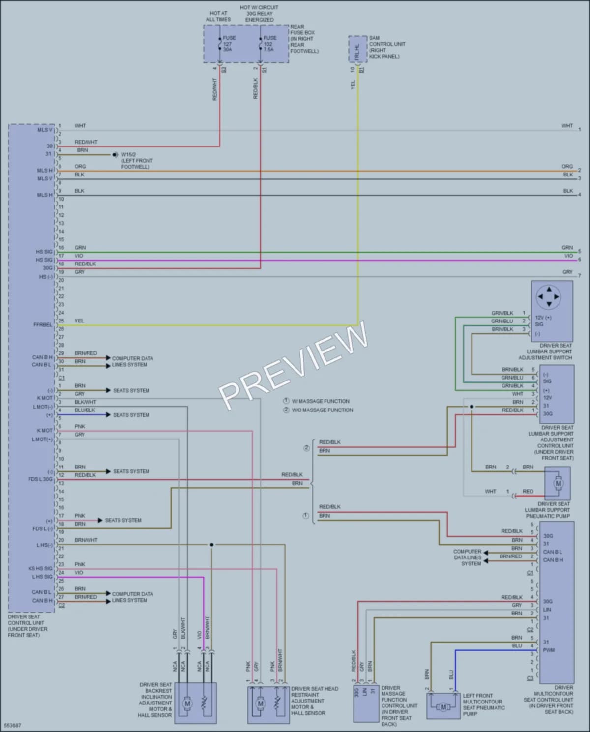 2017 MercedesBenz GLS450 Memory Systems wiring diagram preview