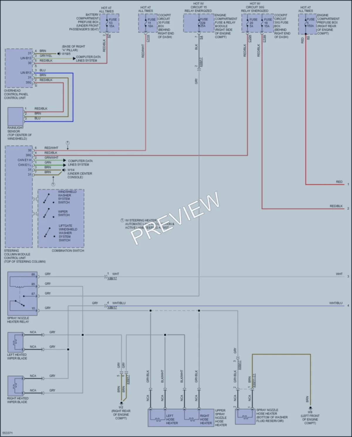 2017 MercedesBenz GLS450 Wiper Washer wiring diagram preview