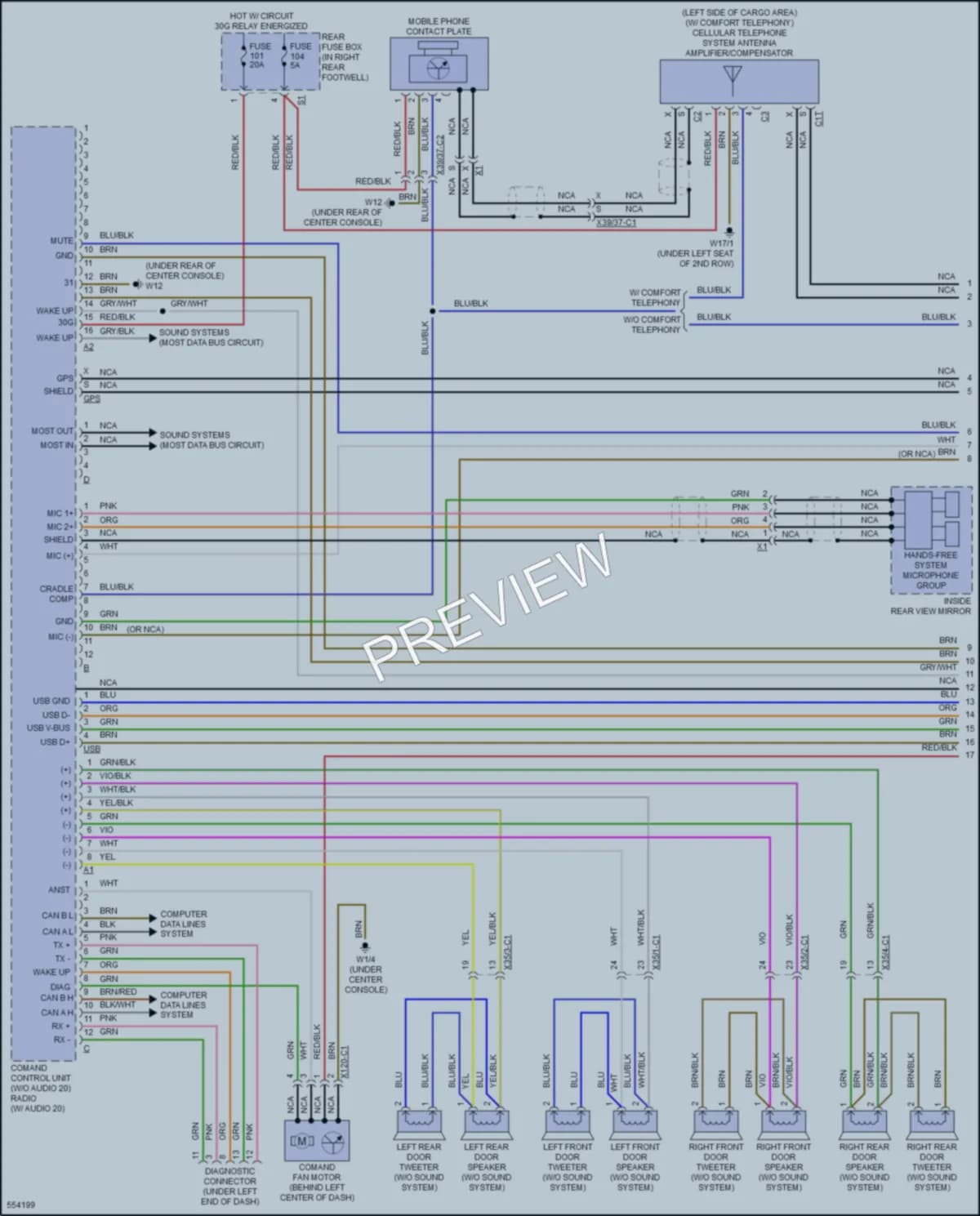 2017 MercedesBenz GLS550 Radio wiring diagram preview