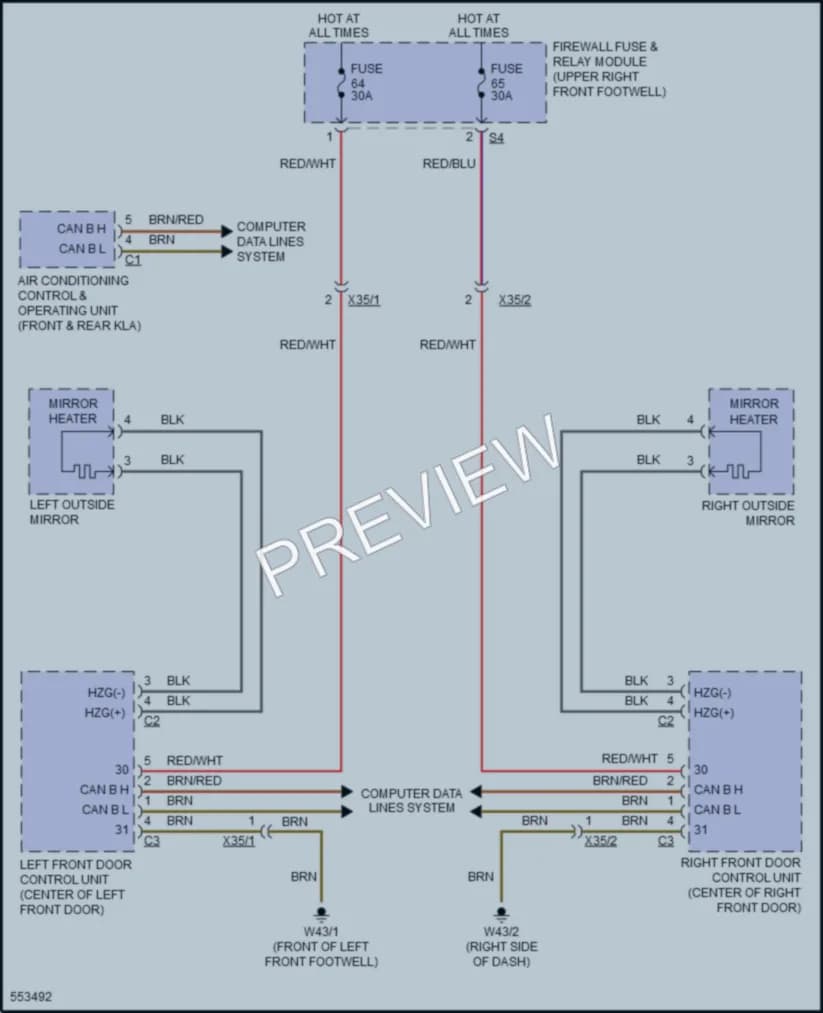 2017 MercedesBenz Metris Defoggers wiring diagram preview