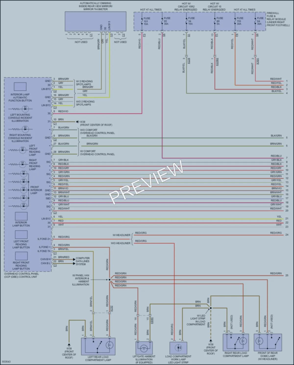 2017 MercedesBenz Metris Interior Lights wiring diagram preview
