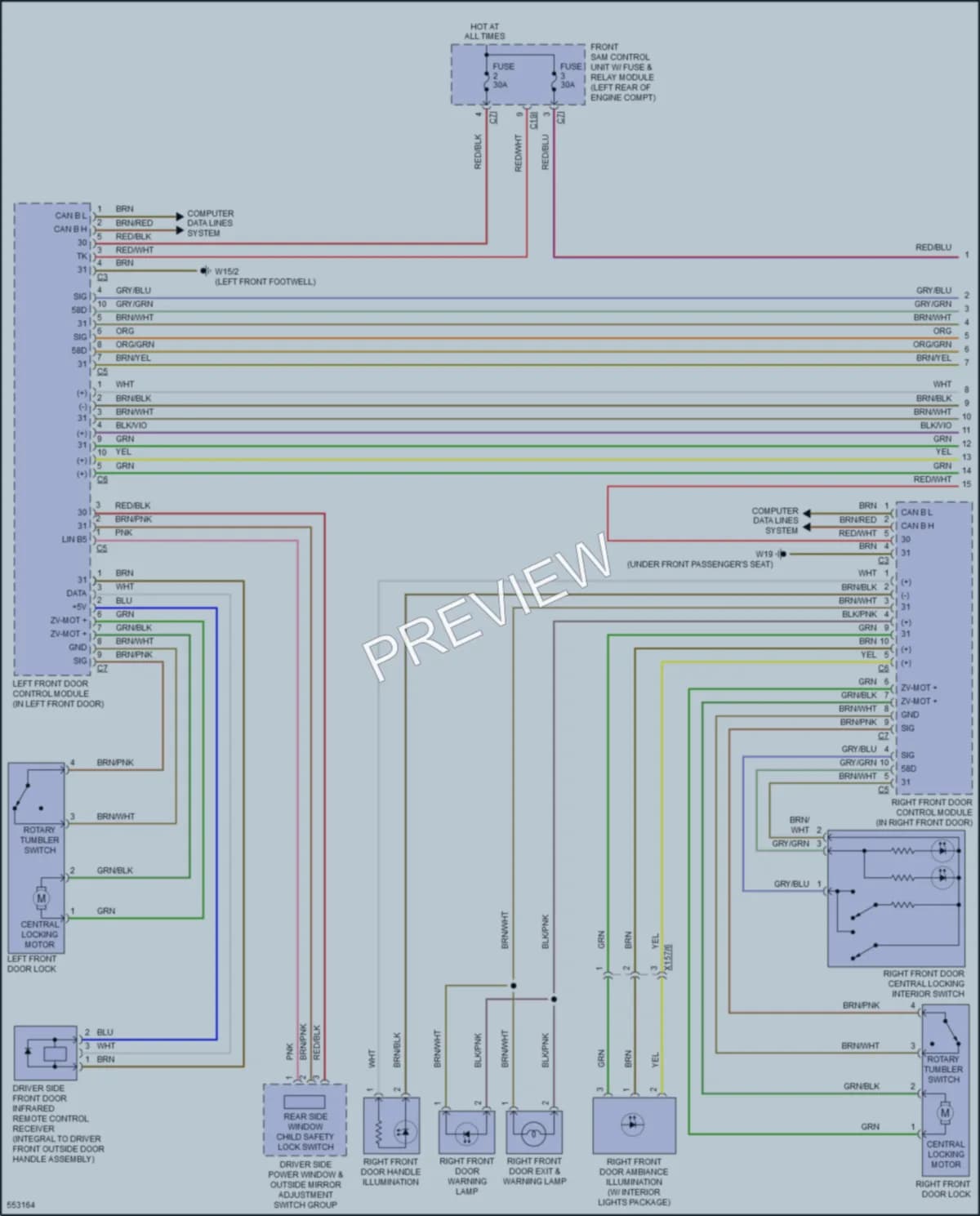 2017 MercedesBenz S400 Power Door Locks wiring diagram preview