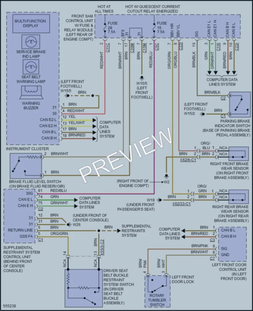 2017 MercedesBenz S400 Warning Systems wiring diagram preview