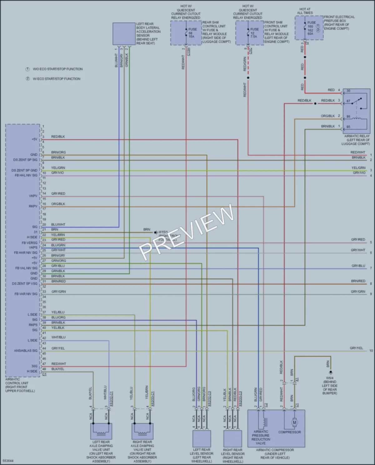 2017 MercedesBenz S550 Electronic Suspension wiring diagram preview