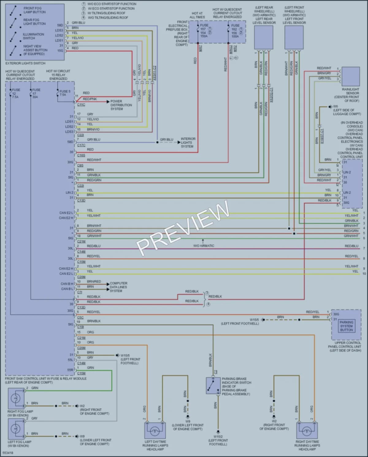 2017 MercedesBenz S550 Headlights wiring diagram preview