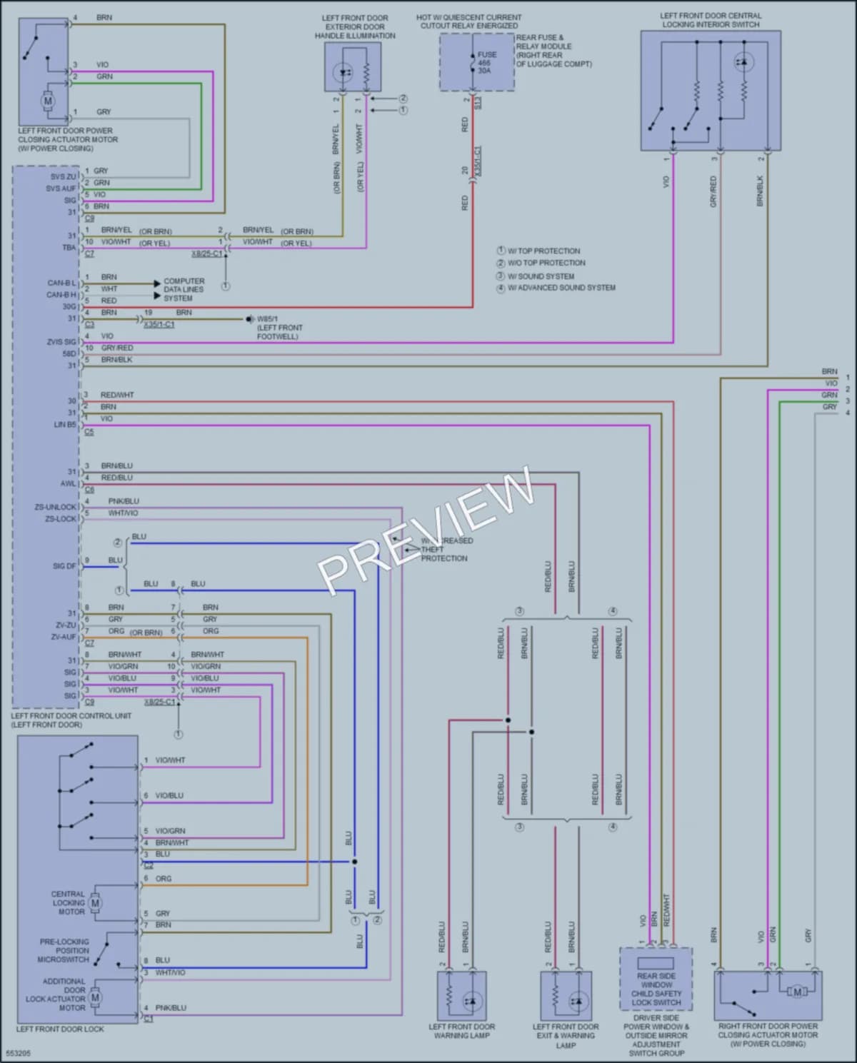 2017 MercedesBenz S550e Anti Theft wiring diagram preview